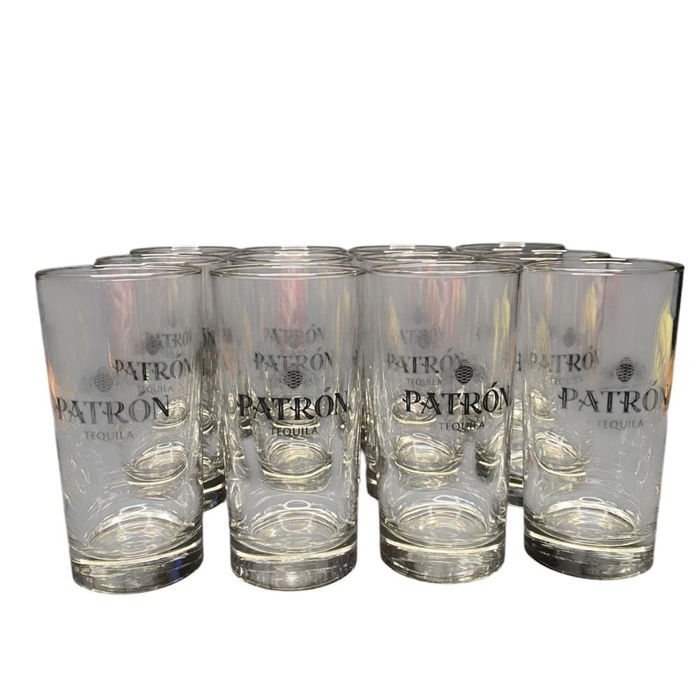 NEW Set Of 12 Patron Tequila Tall 20oz. Highball Glass Cups Limited Edition